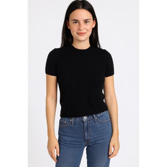 Ralph Lauren Collection Women’s 100% Cashmere Short Sleeve Sweater Top Black M - Picture 4 of 7